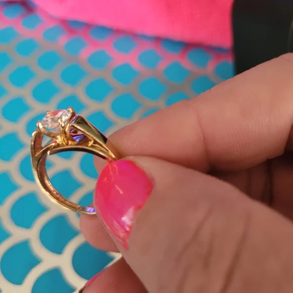 Bridal set 14k solid gold diamonique rings Nwot - Picture 15 of 17